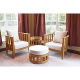 Outdoor 4 - Piece Teak Conversation Set