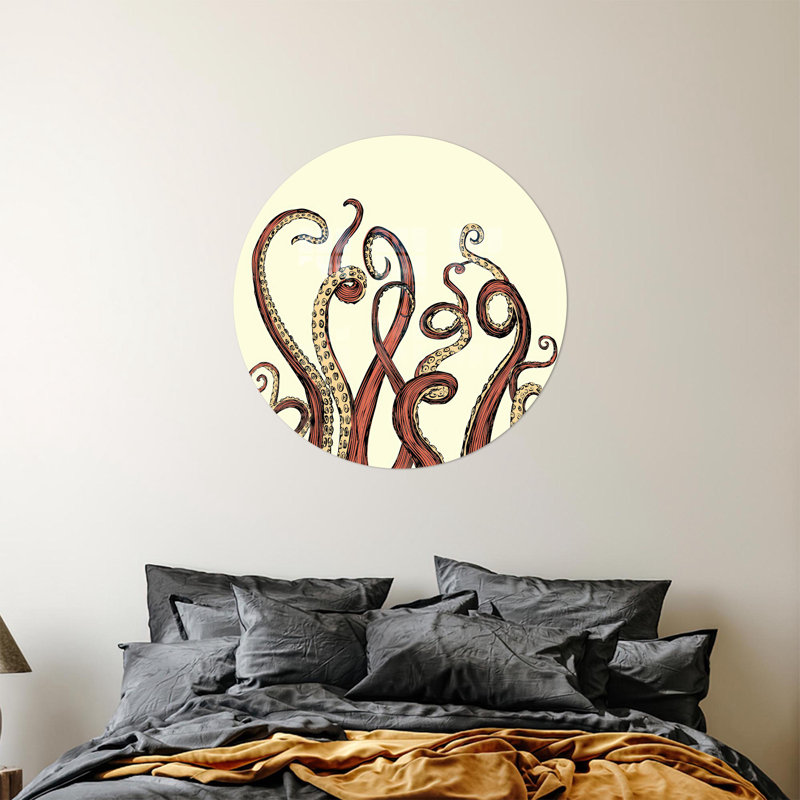 «Octopus Leg Abstract», impression d'art mural en verre pour décoration intérieure moderne sur toile de verre trempé