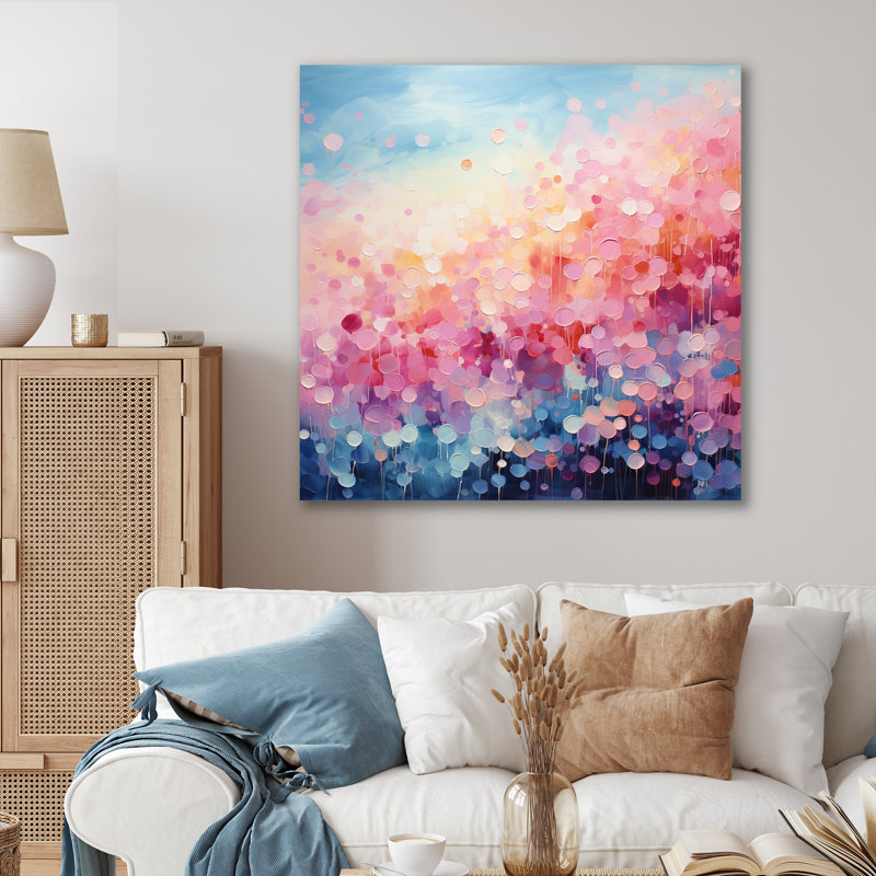 Cotton Candy I - Abstract Landscape Canvas Wall Art, Toile tendue, H 36 po x l 36 po x P 1,5 po