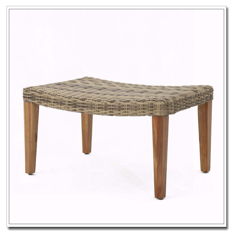 Repose-pieds en bois et osier Hampton
