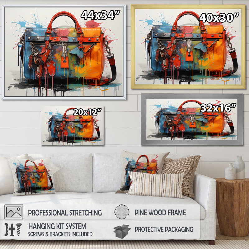 Popart Fashion Bag Envy I - imprimé, H 16 po x l 32 po x P 1 po, Cadre doré simple