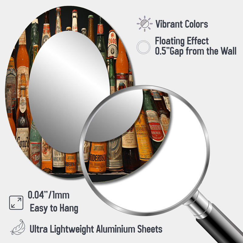Miroir mural orange, 40 po x 30 po