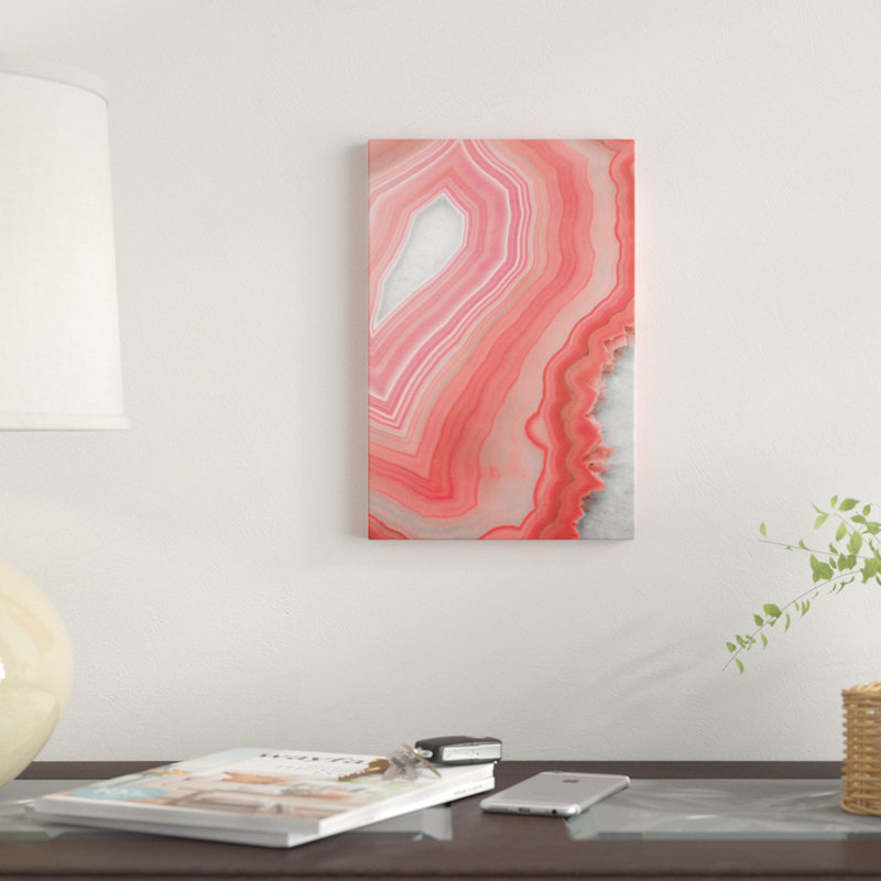 « corail agate », impression sur toile, H 40 po x l 26 po x P 1,5 po, Pas de tapis, Toile tendue