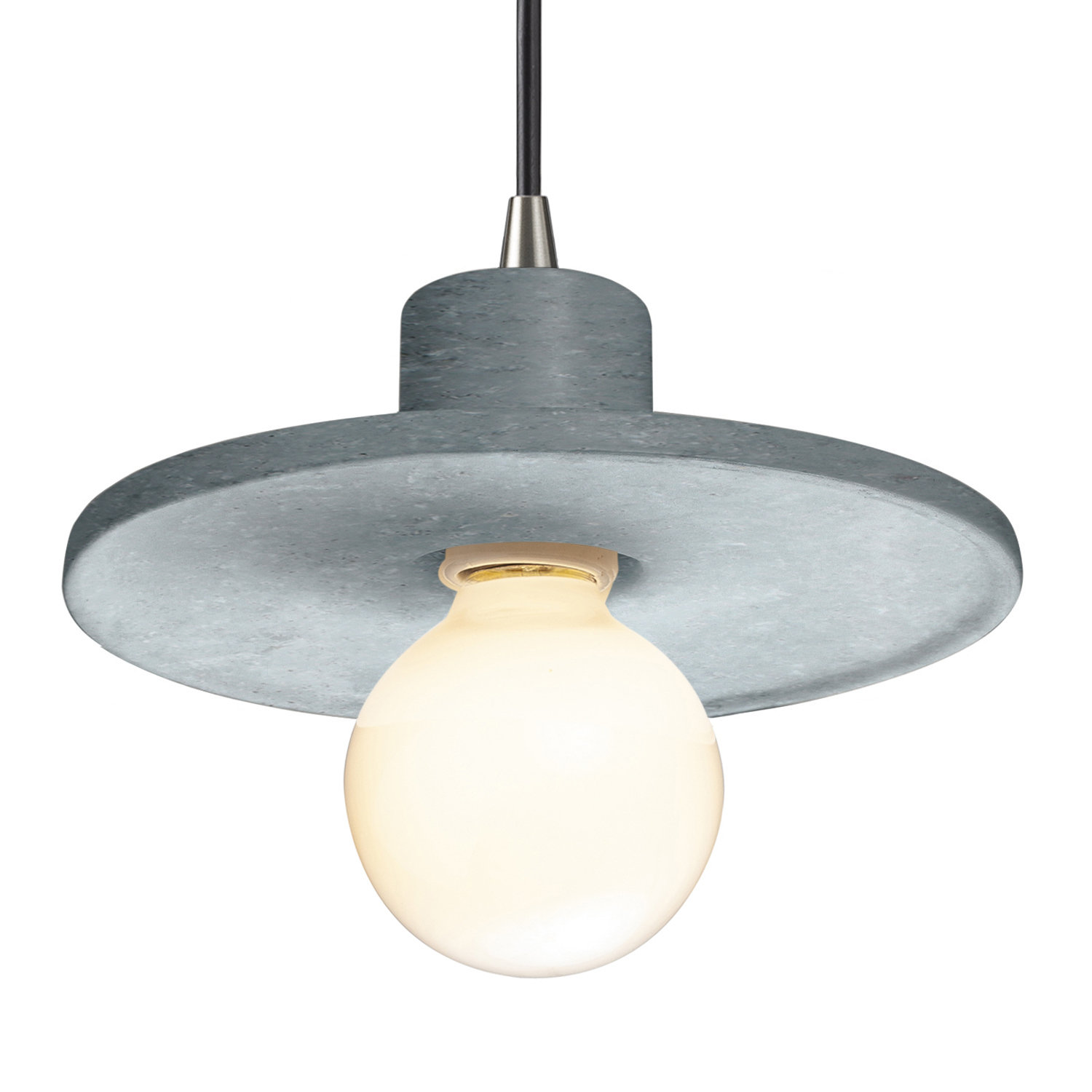 Marlena Dimmable Single Light Pendant, Concrete, Brushed Nickel