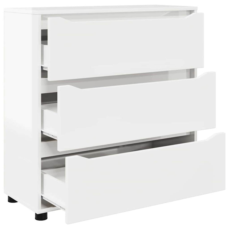 80cm W Chest of Drawers, High Gloss White