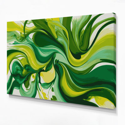 «Lyrical Abstraction 64», art mural sur toile verte