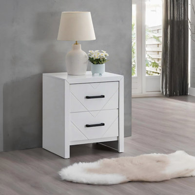 2 Drawer Nightstand White