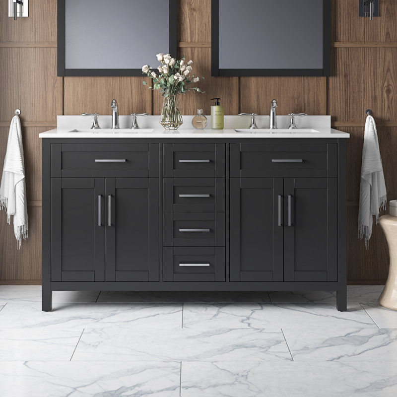 Meuble-lavabo double 60 po Tahoe, Espresso