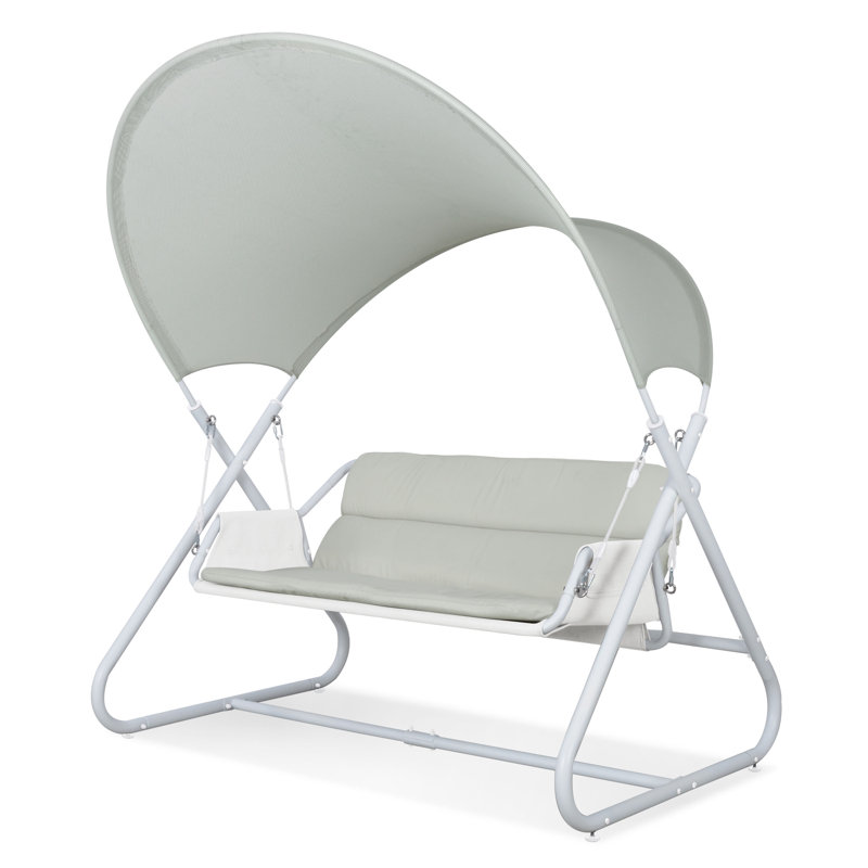 Balancelle d'extérieur avec auvent, Beige / Blanc