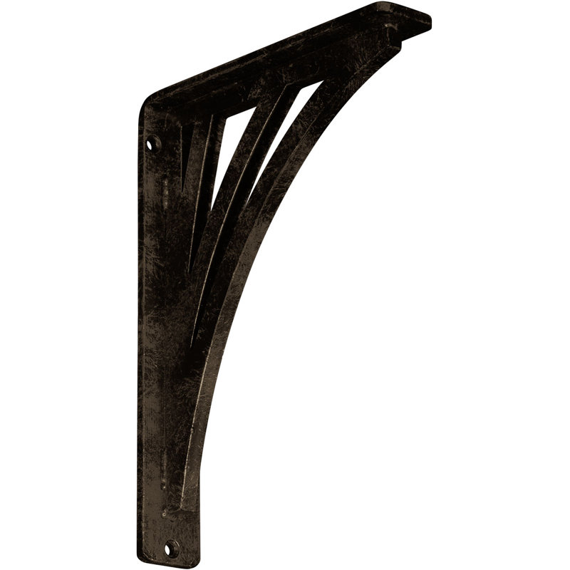 Support en fer forgé Nevio de l 1 1/2 po x P 7 1/2 po x H 10 po (support central simple), laiton antique, Laiton antique