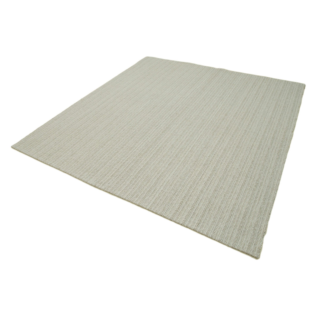 Vintage Flatweave Beige Vintage Wool Handmade Area Rug