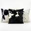 Housse de coussin décorative en cuir de vache noir et blanc - 51 x 51 cm-134852716