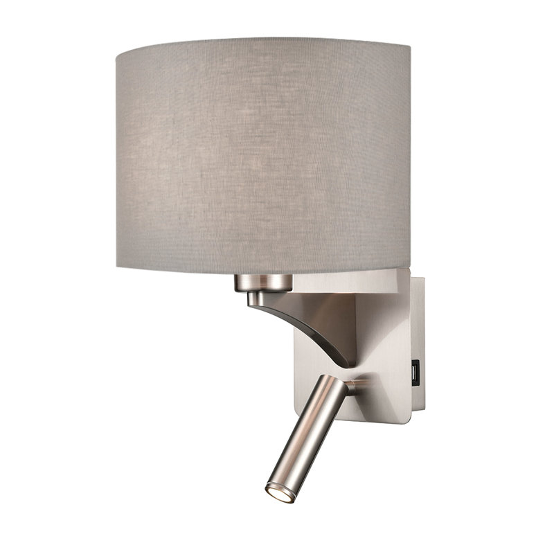Manel LED Armed Sconce, Grey