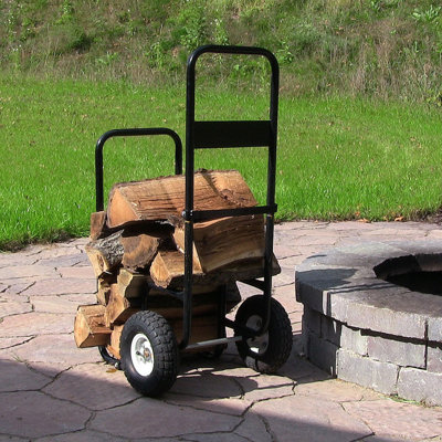 Chariot à bûches d'extérieur Bonpas avec roues pneumatiques - capacité de 250 lb