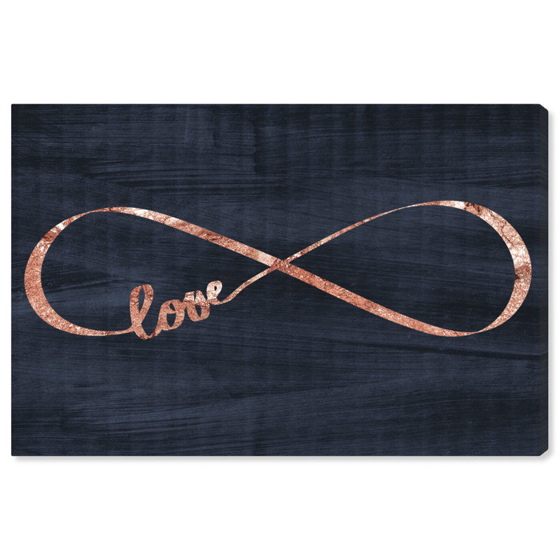 Infinite Love - art textuel sur toile, H 24 po x l 36 po, Toile tendue