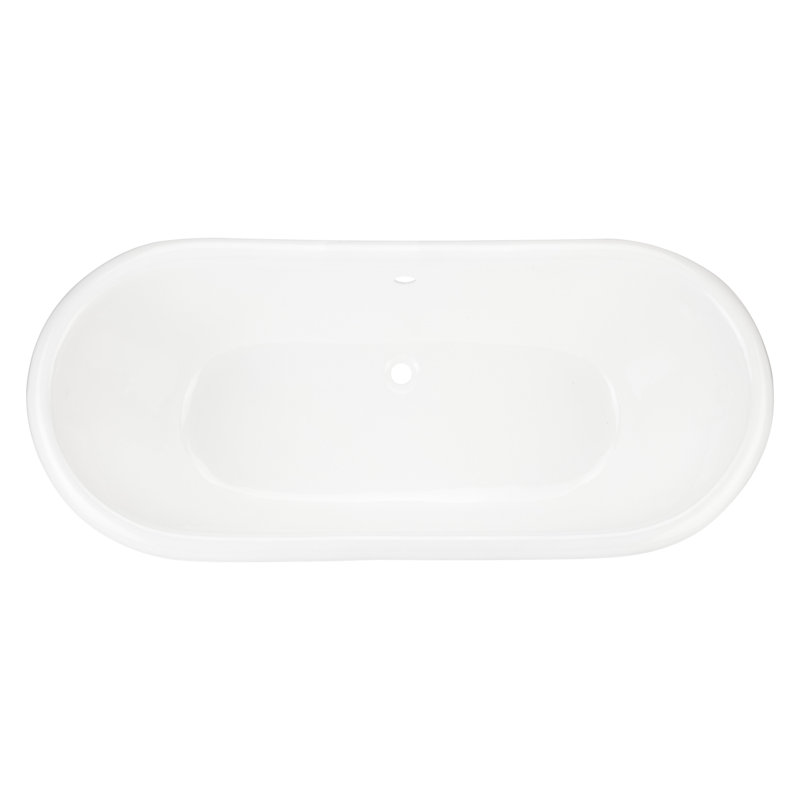 Frayser 71" White Cast Iron Freestanding Oval Pedestal Tub