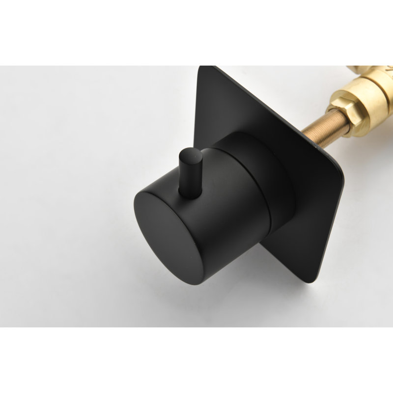 Valve de contrôle de volume de douche 3/4 po à très haut débit, poignée en laiton réglable, noir mat, métal, fabrication précise de la poignée de gestion de l'eau, débit, température et régulation