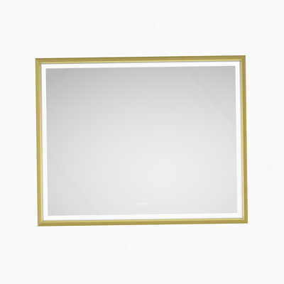LED Bathroom Mirror with Aluminum Frame, Wall Mounted Vanity Mirror, Anti-Fog, Memory, 3 Colors, Stepless Dimmable