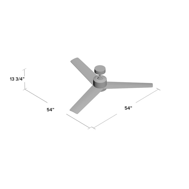 Ventilateur de plafond 54 pouces à 3 pales avec télécommande et ensemble d'éclairage à DEL inclus, Noir, 3 000 K