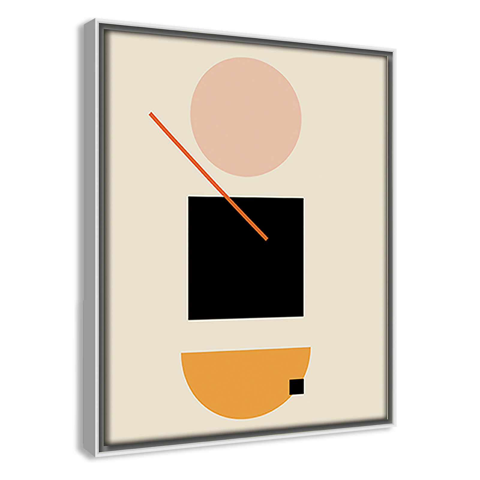 Simple Shapes by Daniela Santiago, 11.5" H x 9.5" W x 2" D, White Framed