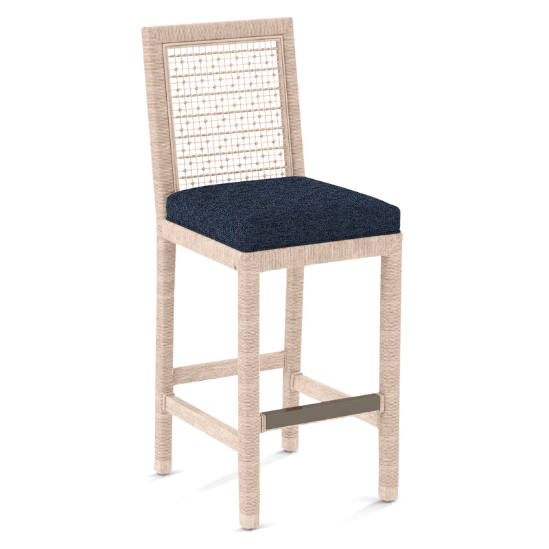 Pine Isle Bar Stool, Basic Navy, Bisque