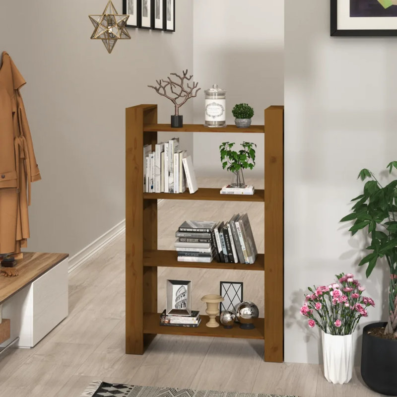 Ireatha 125cm H x 80cm W Standard Bookcase, Brown