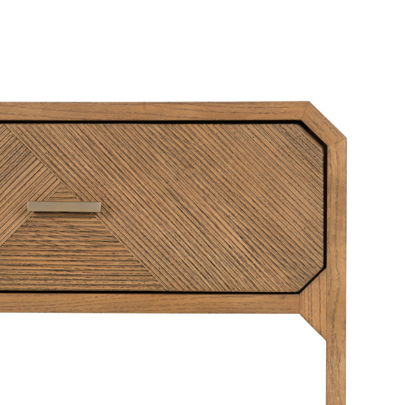 Caspian Nightstand-Black Ash Veneer, Natural Ash