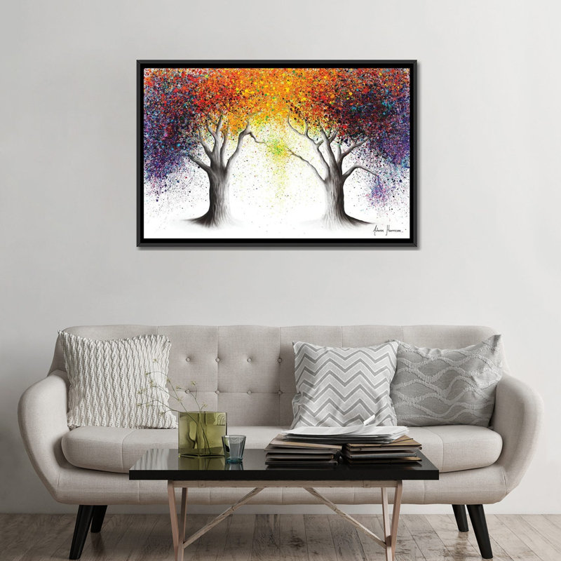 «Paralleled Prism Trees» par Ashvin Harrison - impression d'art graphique, Aucun mat, Toile avec cadre noir