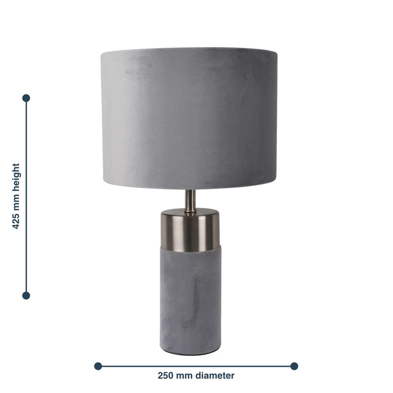 Raubsville Metal Table Lamp, Grey, Grey