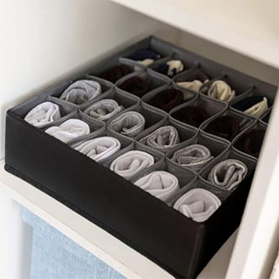 24 Grid Foldable Socks Drawer Storage
