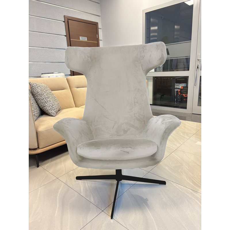 Alexandia Velvet Swivel Armchair, Cream
