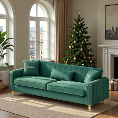 87.4 Inches Upholstered Sofa Couch, 3 Seater Sofa