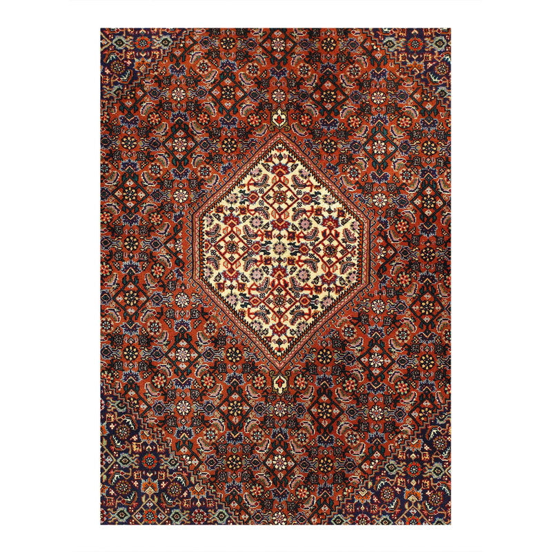 Iklakh Oriental Area Rug in Navy Blue