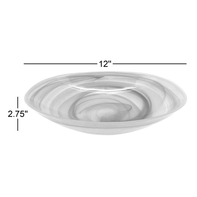 Alabaster Glass Serving Bowl