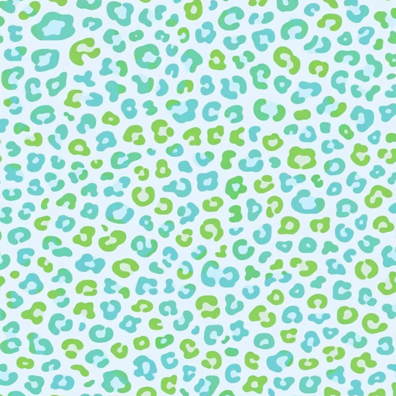 Couvertures à motif léopard, 60in W x 80in H, Bleu moyen / vert moyen