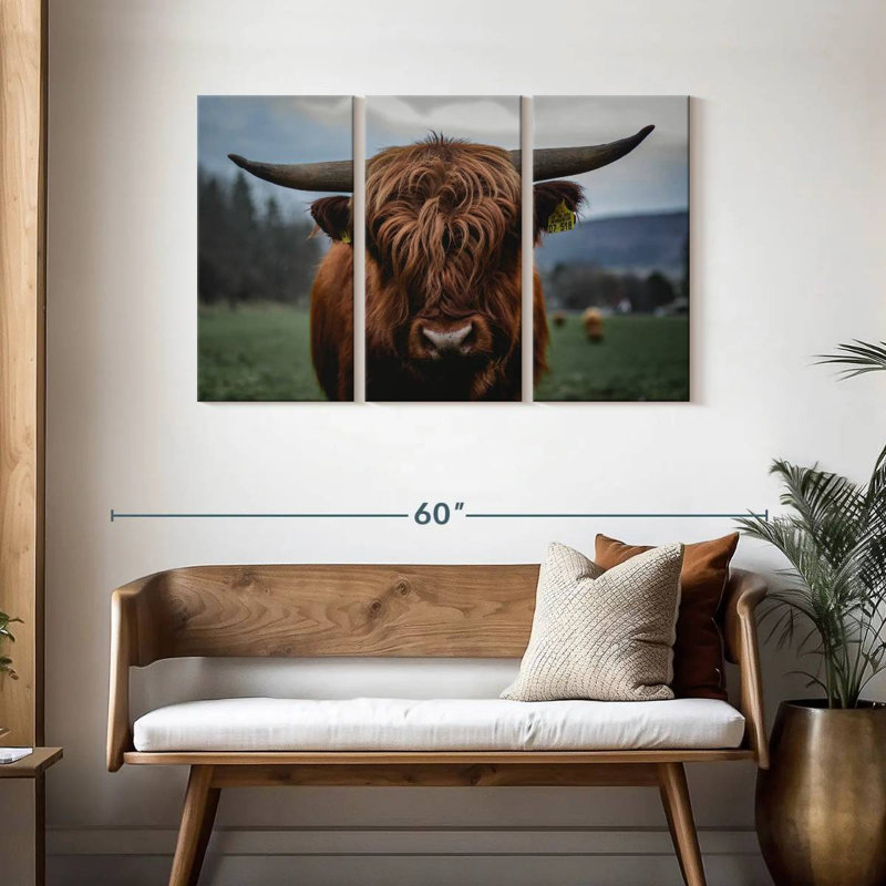 German Highland Cow, 28" H x 45" W