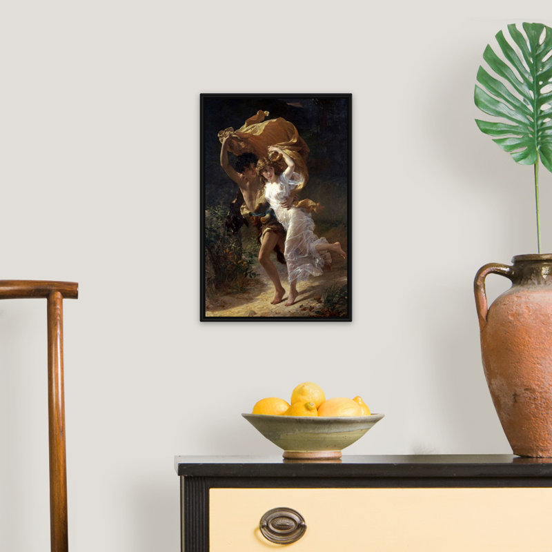 « The Storm » par Pierre Auguste cot-impression, H 32 po x l 22 po x P 1,75 po, Cadre noir