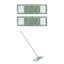 JVL Extended Microfibre Mop – Flat Floor Cleaner with Long Handle – Machine Washable & Reusable Cleaning Head – Green-131070459