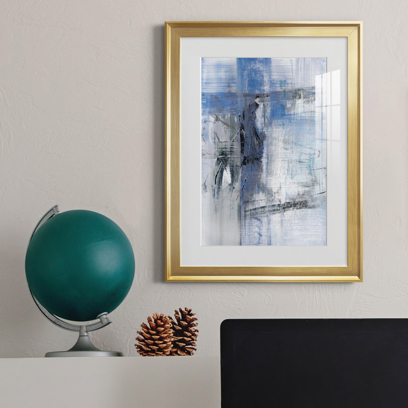 Reflections in Indigo - Cadre photo, reproduction d'art sur papier, H 18,5 po x l 24,5 po x P 1,5 po, Or