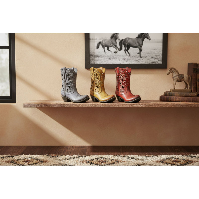 Ensemble de 3 décorations de botte Western