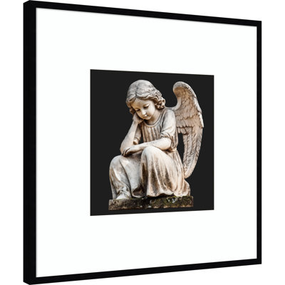 Renaissance Pensive Angel by Marika Barsrsind Wood Framed Wall Art Print