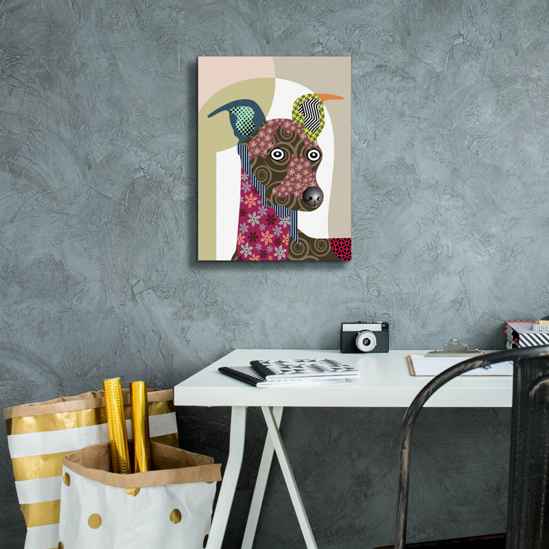'Greyhound' by Lanre Adefioye, Canvas Wall Art, 16" H x 12" W x 0.75" D