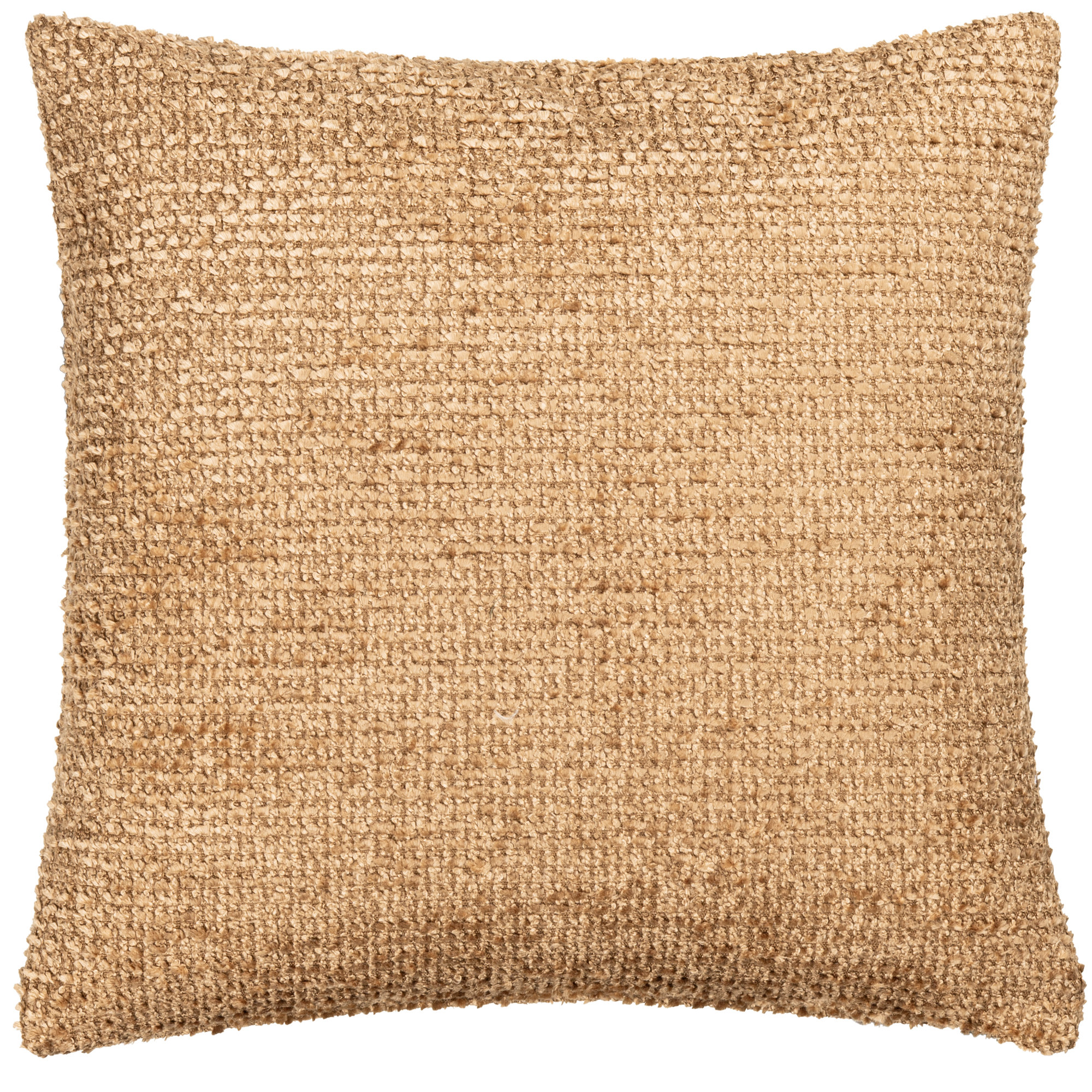 Cozy Chenille Disk Accent Pillow - Textured Sophistication and Comfort, Square 16", Feather, Brown