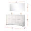 Meuble-lavabo double blanc l 60 po x P 20 po, comptoir en marbre de culture, robinet en or rose, miroir de 55 po et surface de bain 60 po, 20 po, 55 grattoirs