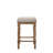 Stylish and Comfortable Counter Height Stool with Beige Fabric Upholstery and Weathered Oak Finish