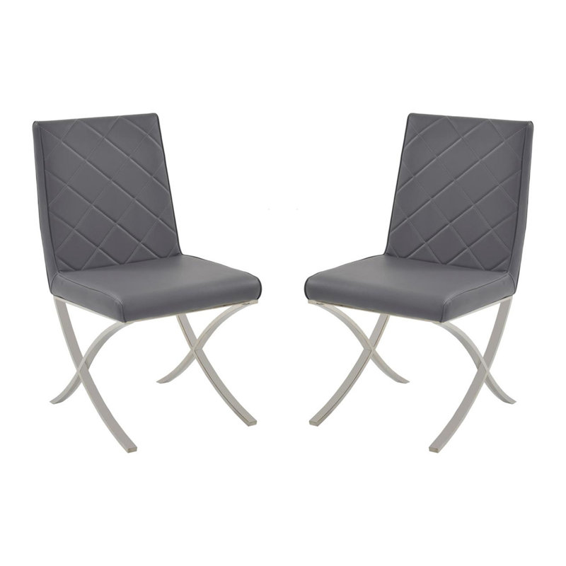 Chaise de salle à manger Daelyn, Gris, Argent