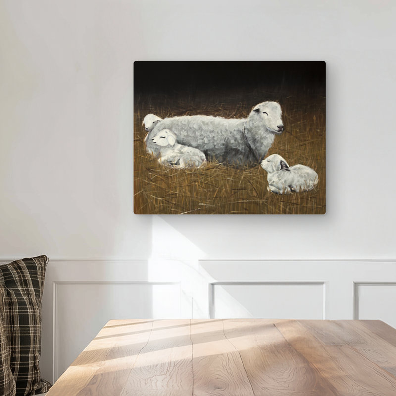 Sheep and Lambs - Rustic Farm Animals Metal Print Decor