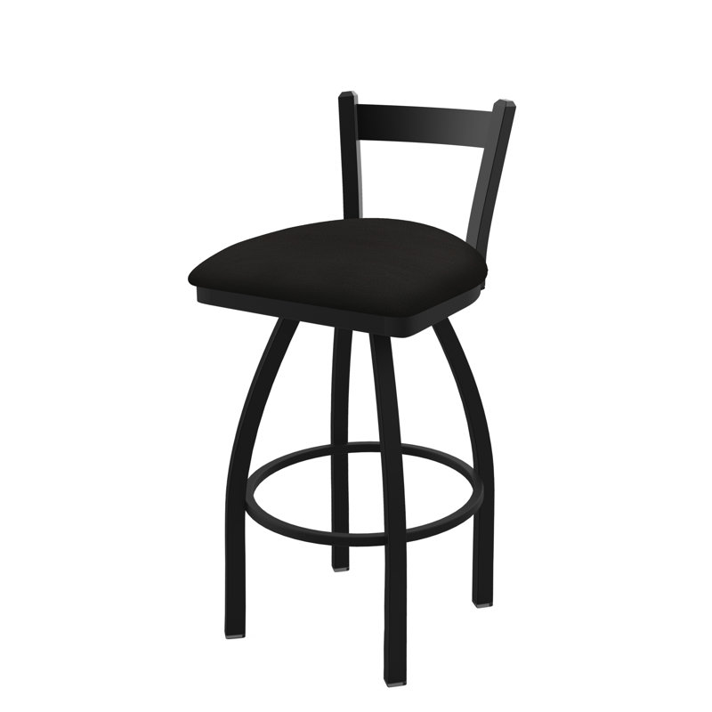 821 Catalina Low Back Swivel Bar Stool, Black Wrinkle, Canter Espresso, Counter Stool (25" Seat Height)