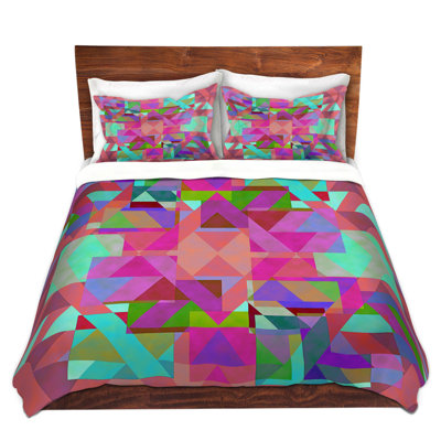 DiaNoche Duvet Cover Sets Microfiber by Ruth Palmer - Pink Diagonal Merge