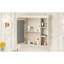 Bathroom Mirror Cabinet With Storage - Beige Cream Colour Wall Mounted Luxury Style Modern Ample Space